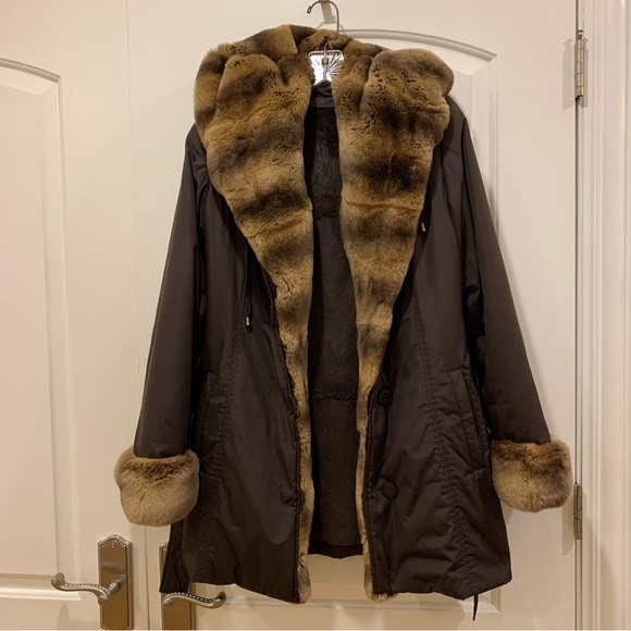 New Jessica Wilde Fur Trim coat with removable lining - Picture 1 of 14